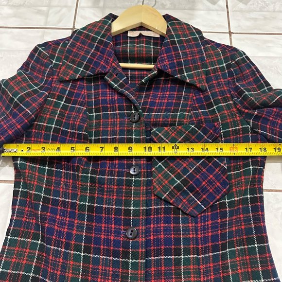 Vintage Pendleton 100% Virgin Wool Plaid Holiday Button Shirt Womens Size M - Picture 8 of 8